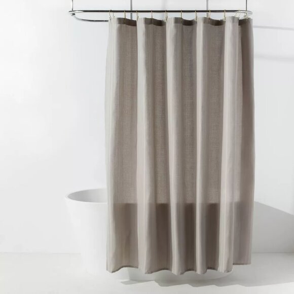 NEW Herringbone Fabric Shower Curtain - Room Essentials™ Gray - Picture 1 of 7